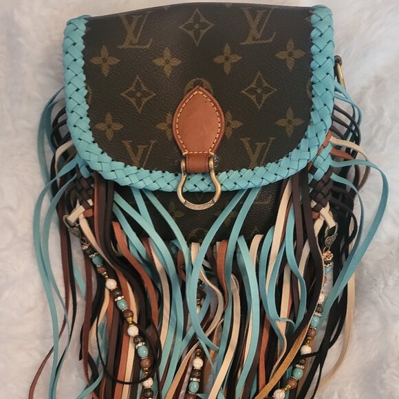 Louis Vuitton vintage boho western style St. Cloud Fringed and Braided revamped - Picture 1 of 8